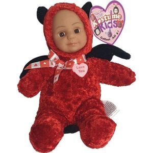 Sugar Loaf Kostume Kids Devil Plush 8.5" Red Devil Costume Suit Tail Horns  Doll